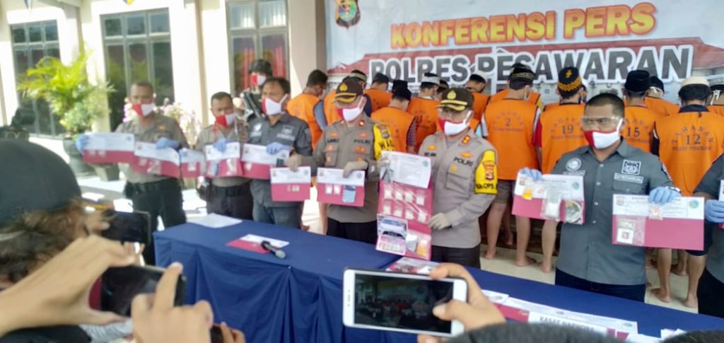 Polres Pesawaran Sejak Bulan Mei 2020 Berhasil Ungkap Kasus Kejahatan Dengan Jumlah 41 Tersangka