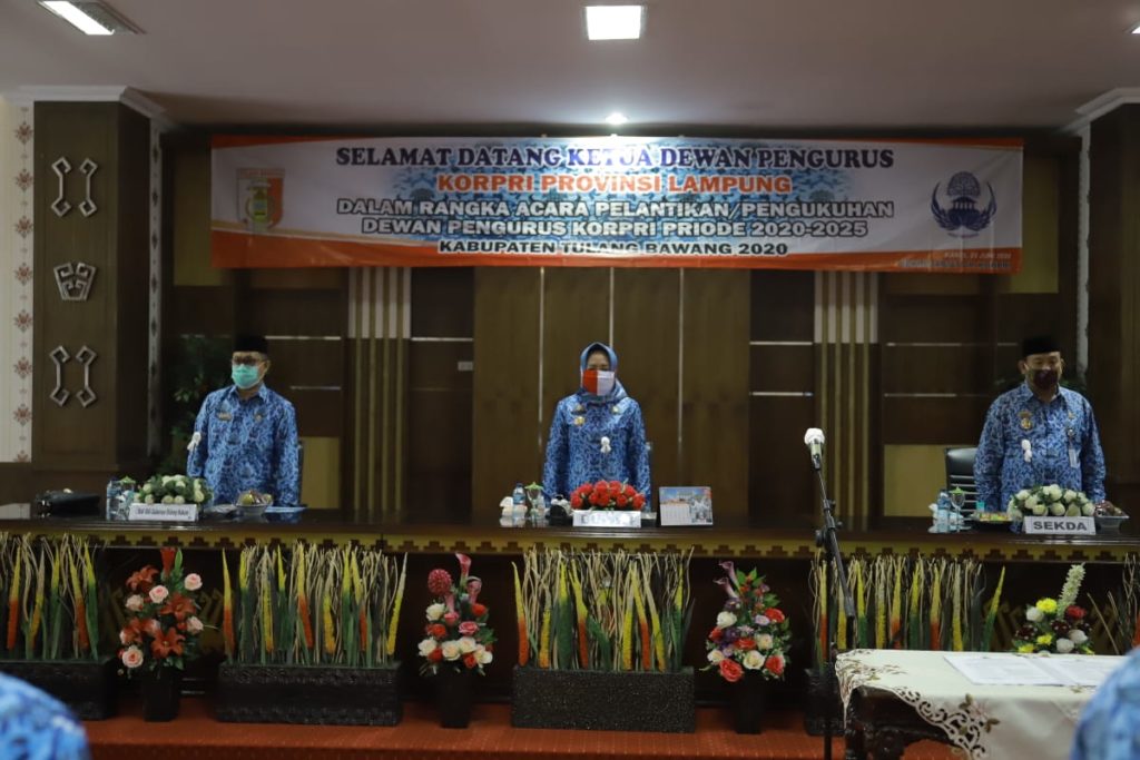 Bupati Winarti Hadiri Pelantikan Ketua Dewan Pengurus Korpri, Periode 2020-2025