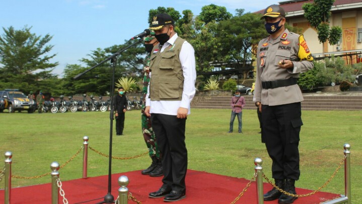 Pasukan Dalam Rangka Sosialisasi Penegakan Disiplin Pencegahan Penularan Covid-19