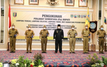 Hadapi Pilkada, Gubernur Arinal Kukuhkan 5 Pjs Bupati Dan 1 Plt Bupati Di Lampung