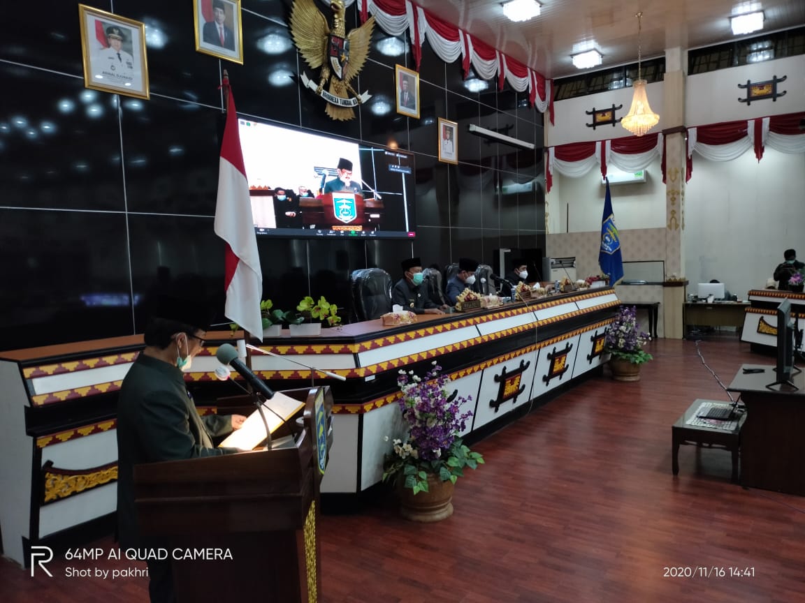 DPRD kota Metro gelar Paripurna tentang Penyampaian rancangan Peraturan Daerah APBD 2021.