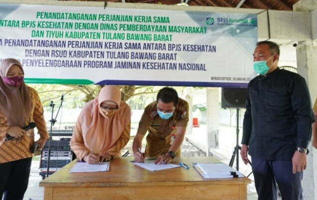 Bupati Umar Ahmad’ Hadiri Kerjasama Antara Dinas Pemberdayaan Masyarakat Dan RSUD Dengan BPJS