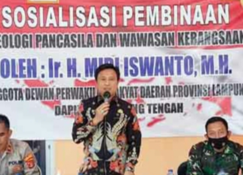 Dewan Propinsi Lampung, Midi Iswanto Sosialisasi Pembinaan Ideologi Pancasila dan Wawasan Kebangsaan Di Lampung Tengah