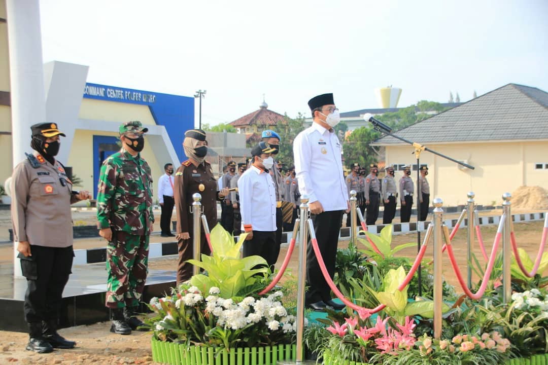 Walikota Metro Wahdi Ikuti Apel Gelar Pasukan Operasi Ketupat Krakatau 2021