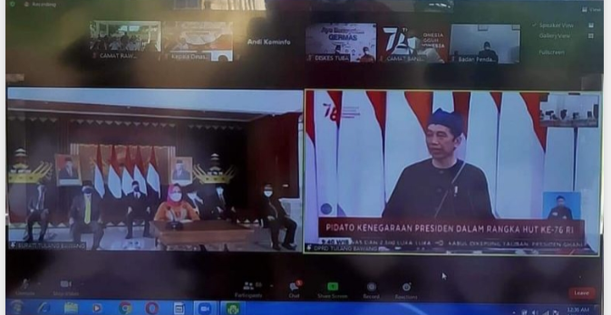 SIDANG PARIPURNA VIRTUAL DPRD TUBA DIHADIRI BUPATI