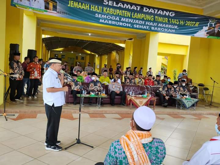 Bupati Sambut Kedatangan jama’ah Haji Lampung Timur 