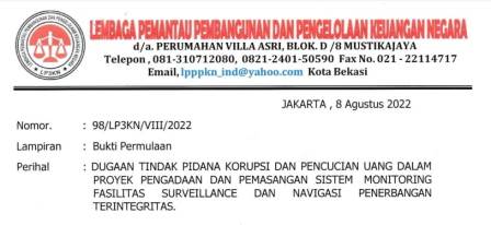 LP3KN SURATI MENTRI PERHUBUNGAN,TERKAIT DUGAAN TINDAK PIDANA KORUPSI DAN PENCUCIAN UANG