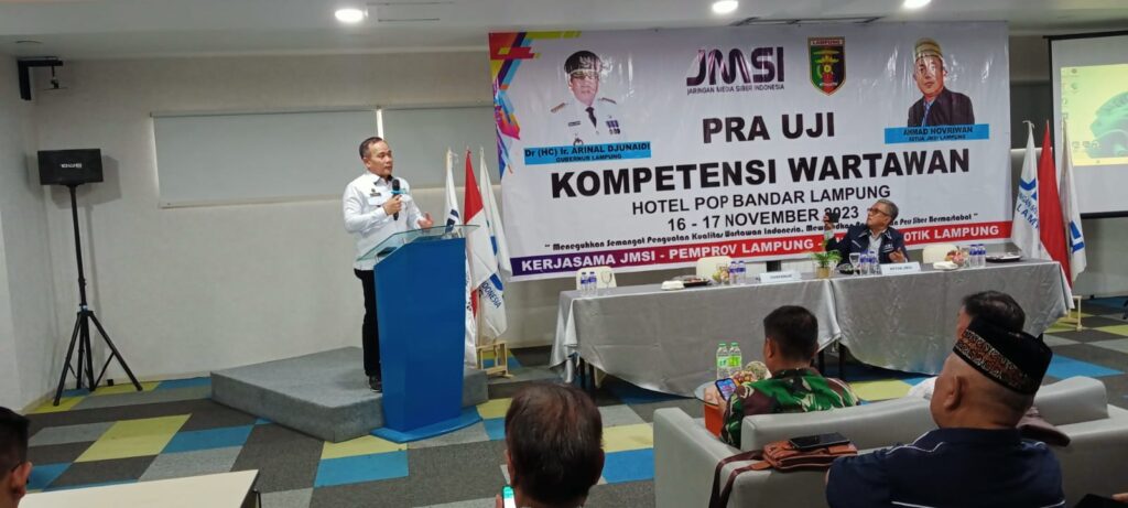 Pra Uji Kompetensi Wartawan JMSI Lampung: Gubernur Lampung Membuka Acara dengan Harapan Peningkatan Kualitas Pers di Era Digitalisasi